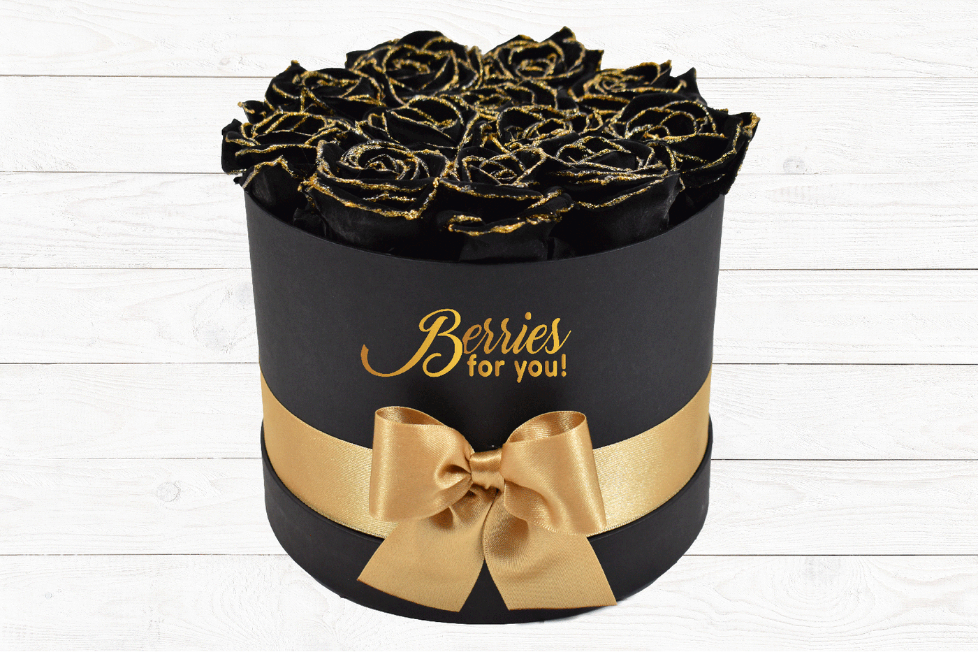 LUXURY PRESERVED ROSES BLACK GOLD