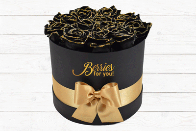 LUXURY PRESERVED ROSES BLACK GOLD