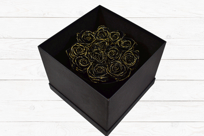 LUXURY PRESERVED ROSES BLACK GOLD