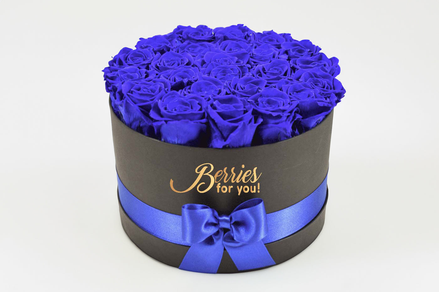 24 LUXURY PRESERVED ROSES ROYAL BLUE