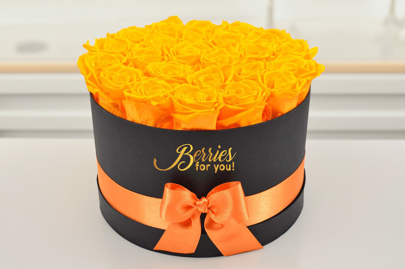 24 LUXURY PRESERVED ROSES ORANGE