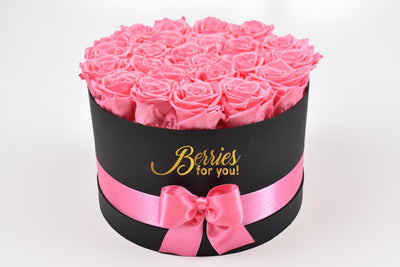 24 LUXURY PRESERVED ROSES PINK