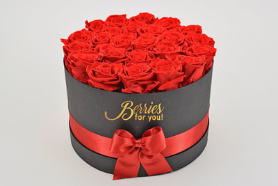 24 LUXURY PRESERVED ROSES RED