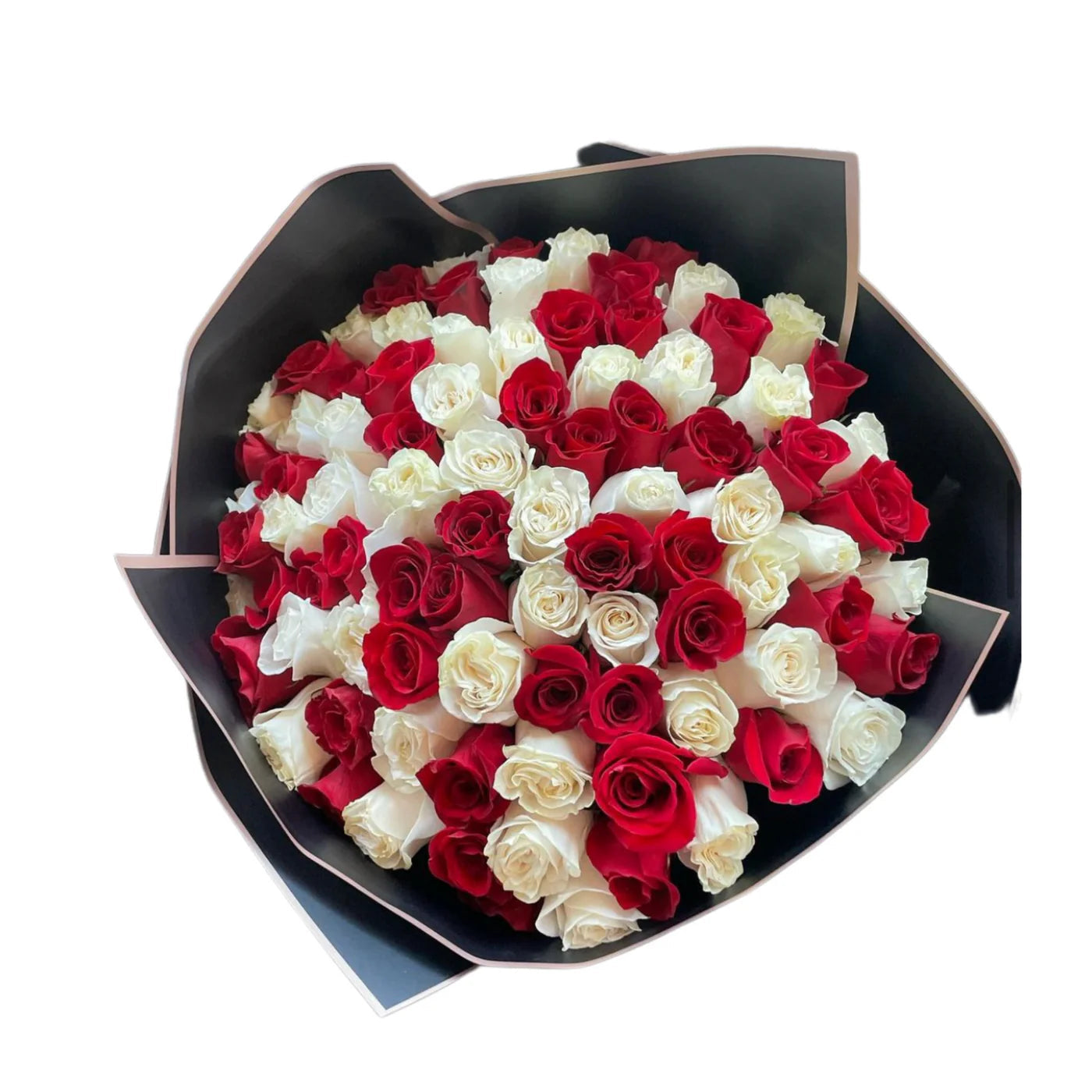 PREMIUM RED & WHITE ROSES